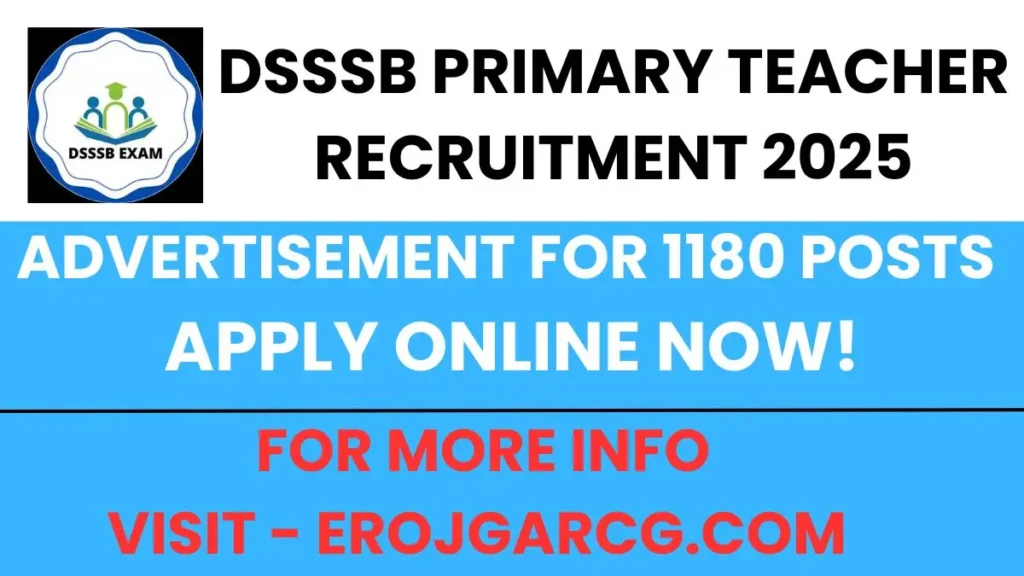 DSSSB Primary Teacher Recruitment 2025